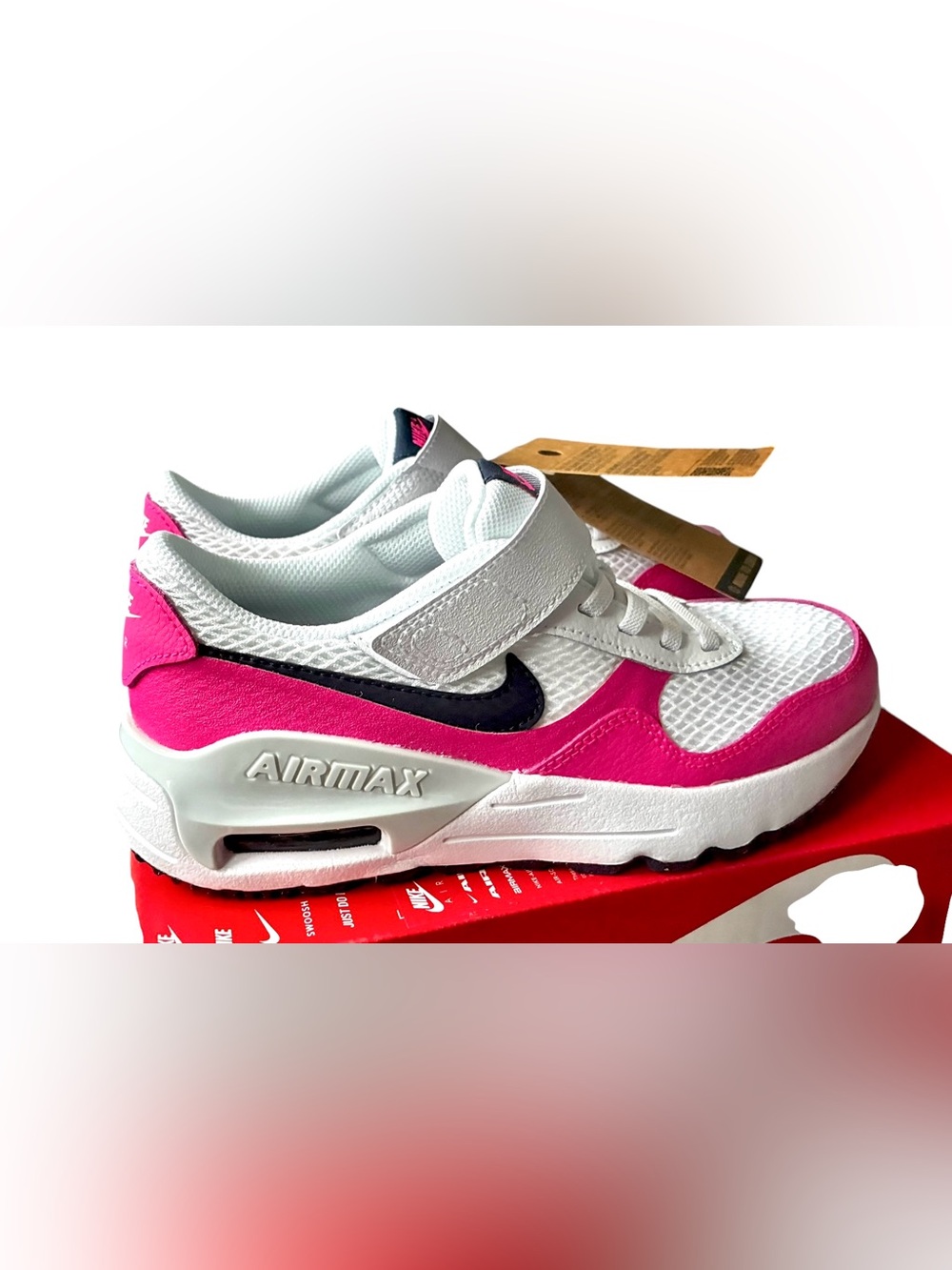 Nike Airmax Systm Preschool Size 3 Youth (3Y US) White/ Fierce Pink NEW
